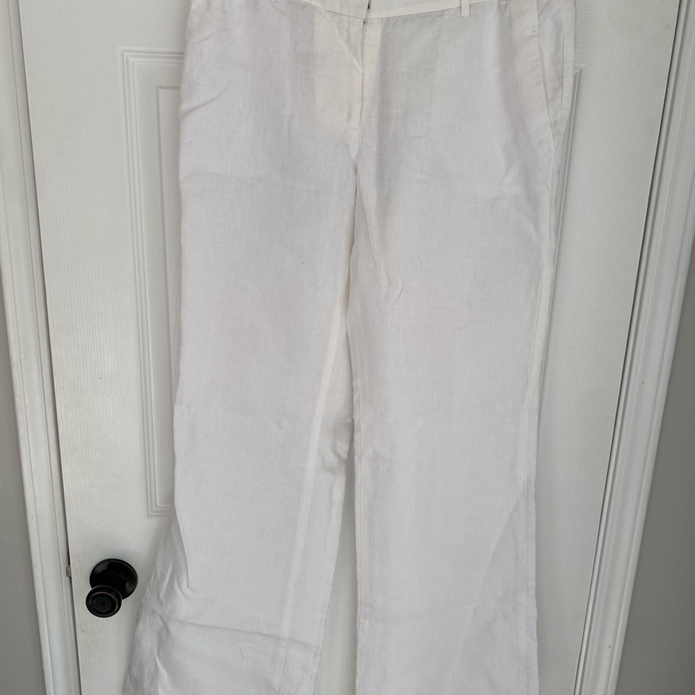 LOFT Linen White Trousers - Size 8